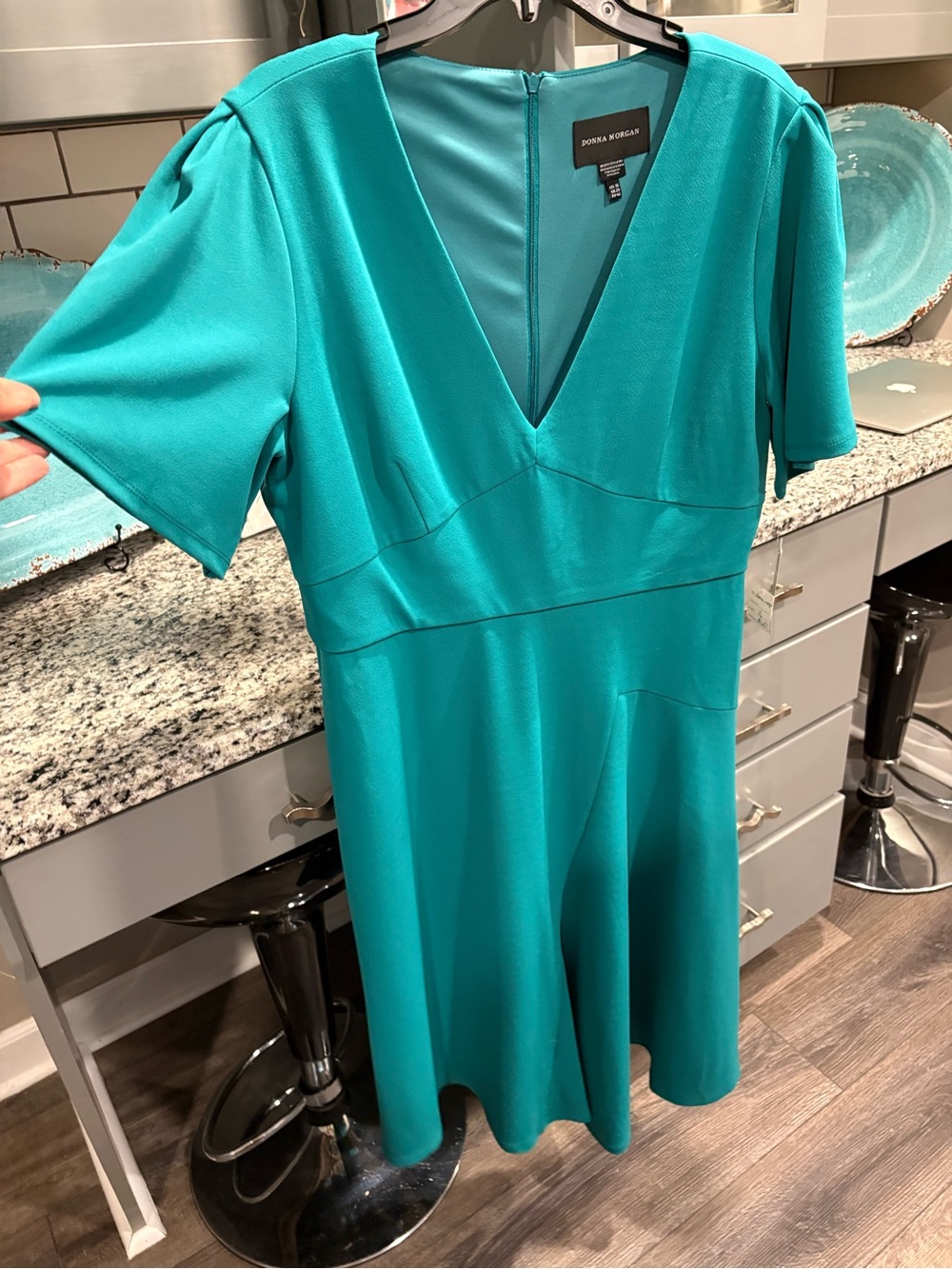 Donna Morgan Teal Fit and Flare Dress